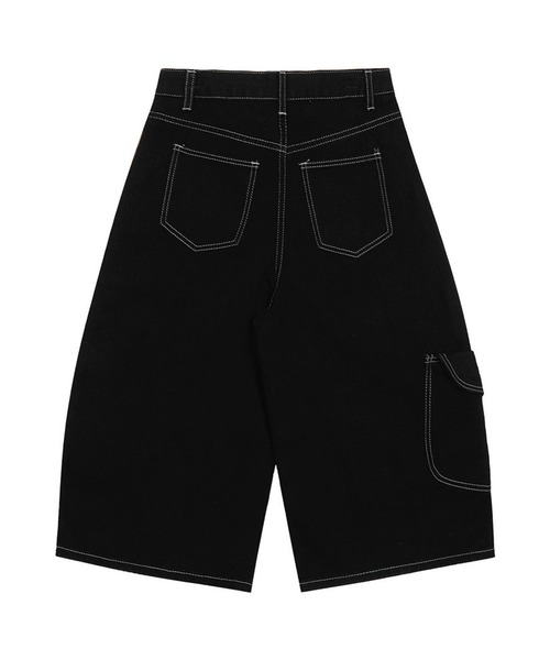 HOOK(フック)の「HOOK チェーンキーホルダー付き カーゴハーフパンツ (SS)(カーゴパンツ・メンズ・ブラック/ワイン・XL/M/L)」の4枚目の写真