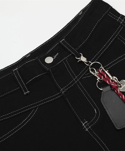 HOOK(フック)の「HOOK チェーンキーホルダー付き カーゴハーフパンツ (SS)(カーゴパンツ・メンズ・ブラック/ワイン・XL/M/L)」の13枚目の写真