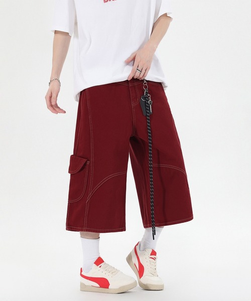 HOOK(フック)の「HOOK チェーンキーホルダー付き カーゴハーフパンツ (SS)(カーゴパンツ・メンズ・ブラック/ワイン・XL/M/L)」の22枚目の写真