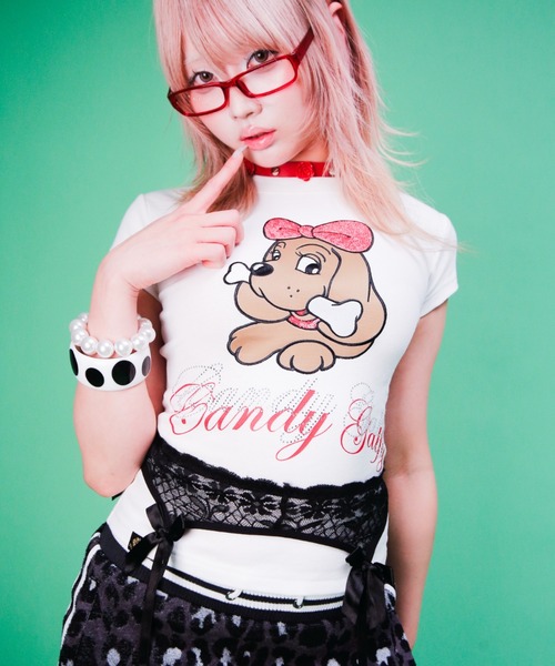 GALFY(ガルフィー)の「【GALFY】キラピカラブリィTEE / 【ガルフィー】キラピカラロゴ半袖Tシャツ(Tシャツ/カットソー・レディース・ピンク/ブラック/ホワイト・M/S)」の2枚目の写真