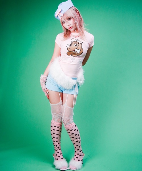 GALFY(ガルフィー)の「【GALFY】キラピカラブリィTEE / 【ガルフィー】キラピカラロゴ半袖Tシャツ(Tシャツ/カットソー・レディース・ピンク/ブラック/ホワイト・M/S)」の9枚目の写真