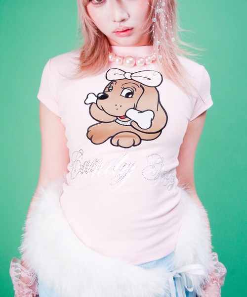 GALFY(ガルフィー)の「【GALFY】キラピカラブリィTEE / 【ガルフィー】キラピカラロゴ半袖Tシャツ(Tシャツ/カットソー・レディース・ピンク/ブラック/ホワイト・M/S)」の7枚目の写真
