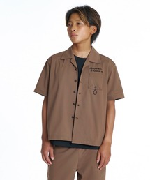 Quiksilver | QUIKSILVER キッズ SIGN OPEN SHIRT YOUTH 半袖シャツ 接触冷感 速乾 UPF50+ 4WAYストレッチ【2026年夏モデル】/クイックシルバーバックプリント半袖シャツ(シャツ/ブラウス)
