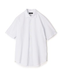 ナイロンストレッチジャージー ワイドスプレッドカラー半袖シャツ CANCLINI