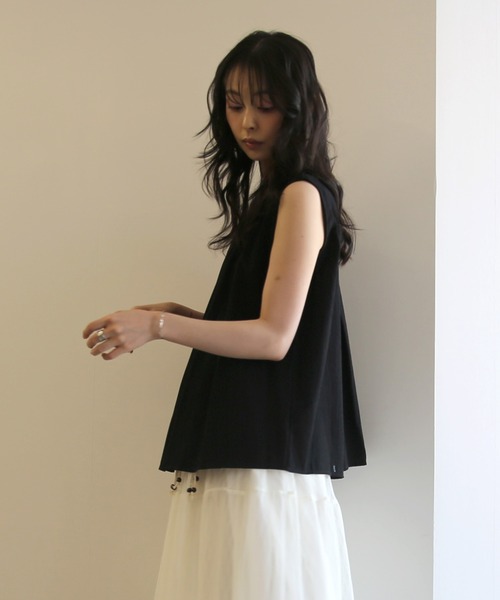 No one knows(ノーワンノーズ)の「ZOZO限定 フロントタックノースリーブブラウス(シャツ/ブラウス・レディース・ブラック/キナリ・FREE)」の17枚目の写真