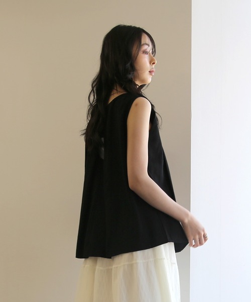 No one knows(ノーワンノーズ)の「ZOZO限定 フロントタックノースリーブブラウス(シャツ/ブラウス・レディース・ブラック/キナリ・FREE)」の19枚目の写真