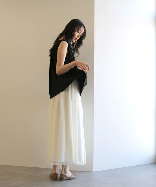 No one knows(ノーワンノーズ)の「ZOZO限定 フロントタックノースリーブブラウス(シャツ/ブラウス・レディース・ブラック/キナリ・FREE)」の20枚目の写真