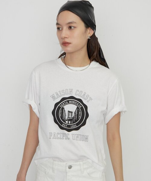 LOUNGEDRESS(ラウンジドレス)の「《バックオープン》バックホール半袖Tシャツ(Tシャツ/カットソー・レディース・オフホワイト/イエロー・FREE)」の6枚目の写真