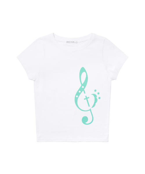 FANCY CLUB(ファンシークラブ)の「クレフシンボルTシャツ (ホワイト) F26QB143(Tシャツ/カットソー・レディース・その他・ONE)」の4枚目の写真