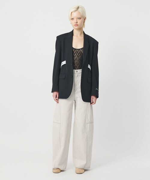 H BEAUTY&YOUTH UNITED ARROWS(エイチビューティーアンドユースユナイテッドアローズ)の「<H>13oz デニム バレルパンツ(デニムパンツ・レディース・ダークグレー/ホワイト・M/S)」の9枚目の写真