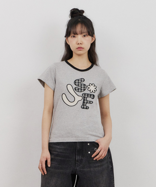 URBANSTOFF(アーバンストッフ)の「チェックドットアプリケTシャツ(メランジ)(Tシャツ/カットソー・レディース・その他・SMALL)」の3枚目の写真