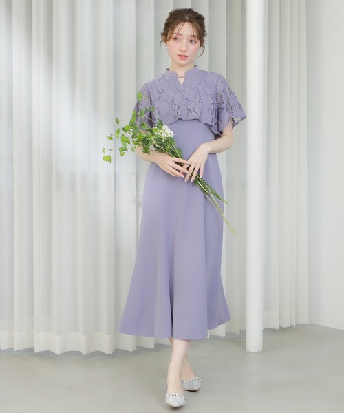 TRUDEA(トルディア)の「ケープレース フィット&フレアドレス(ドレス・レディース・ラベンダー/ブラック/ブラウン・MEDIUM/LARGE/SMALL)」の3枚目の写真
