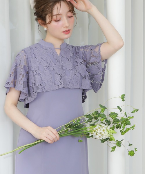 TRUDEA(トルディア)の「ケープレース フィット&フレアドレス(ドレス・レディース・ラベンダー/ブラック/ブラウン・MEDIUM/LARGE/SMALL)」の5枚目の写真