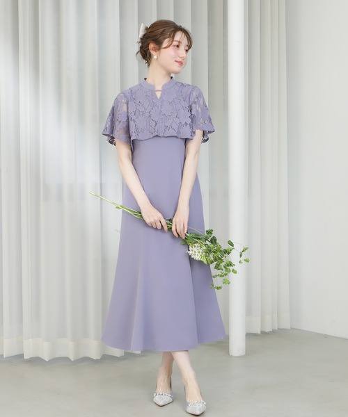 TRUDEA(トルディア)の「ケープレース フィット&フレアドレス(ドレス・レディース・ラベンダー/ブラック/ブラウン・MEDIUM/LARGE/SMALL)」の6枚目の写真