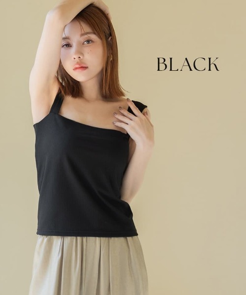 tu-hacci(ツーハッチ)の「スクエアネックリブブラトップ《BRAmone Fashion Glamorous》(キャミソール・レディース・テラコッタ/アイボリー/ブラック・70L/70M/65L/65M/75L/75M)」の14枚目の写真