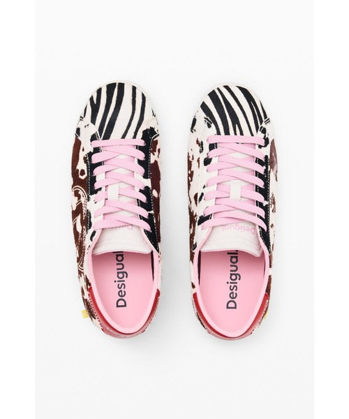 Desigual(デシグアル)の「アニマルパッチワークレザースニーカー【2026秋冬新作】(スニーカー・レディース・マルチ・36/37/38/39/40/41)」の1枚目の写真
