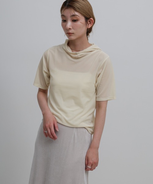select MOCA(セレクトモカ)の「プチハイライトベロアフーディートップス(Tシャツ/カットソー・レディース・グレー/アイボリー/ブラック・FREE)」の8枚目の写真