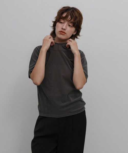 select MOCA(セレクトモカ)の「プチハイライトベロアフーディートップス(Tシャツ/カットソー・レディース・グレー/アイボリー/ブラック・FREE)」の18枚目の写真