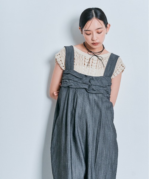 W:Huku(フーク)の「キーネック クロシェ ニット トップス(ニット/セーター・レディース・オフホワイト/アイボリー・FREE)」の4枚目の写真