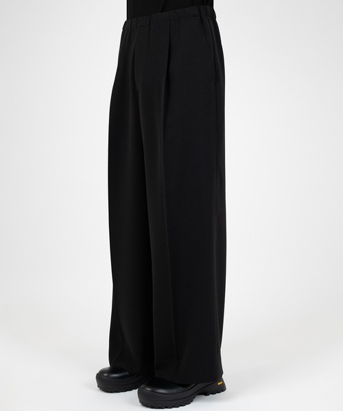 LAD MUSICIAN(ラッドミュージシャン)の「DRY CLOTH WIDE STRAIGHT PANTS(その他パンツ・メンズ・ブラック・44/42/46)」の3枚目の写真