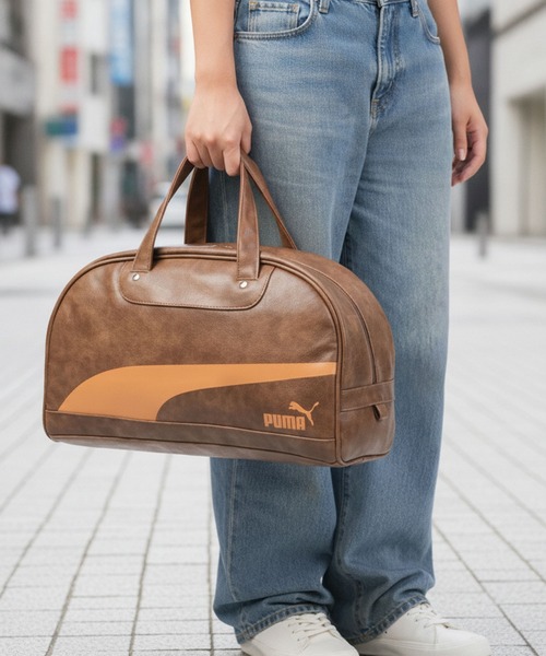 PUMA/プーマ】【容量17L 高見えPUレザー】ビンテージPUボストンバッグ