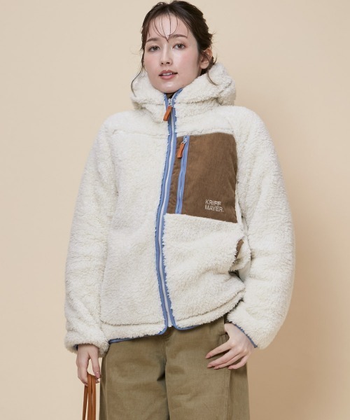 KRIFF MAYER Lady's Collection(クリフメイヤーレディースコレクション)の「シャギーボアフードジャケット(その他アウター・レディース・グレー/チャコール/セージグリーン/カラフル/ベージュ/ナチュラル・MEDIUM/LARGE)」の7枚目の写真