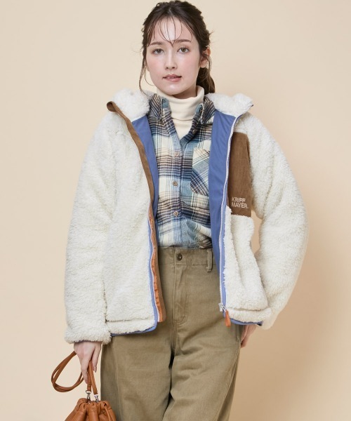 KRIFF MAYER Lady's Collection(クリフメイヤーレディースコレクション)の「シャギーボアフードジャケット(その他アウター・レディース・グレー/チャコール/セージグリーン/カラフル/ベージュ/ナチュラル・MEDIUM/LARGE)」の15枚目の写真