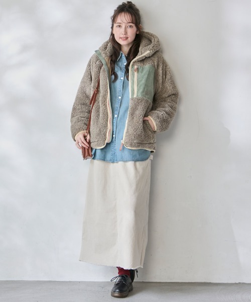 KRIFF MAYER Lady's Collection(クリフメイヤーレディースコレクション)の「シャギーボアフードジャケット(その他アウター・レディース・グレー/チャコール/セージグリーン/カラフル/ベージュ/ナチュラル・MEDIUM/LARGE)」の17枚目の写真
