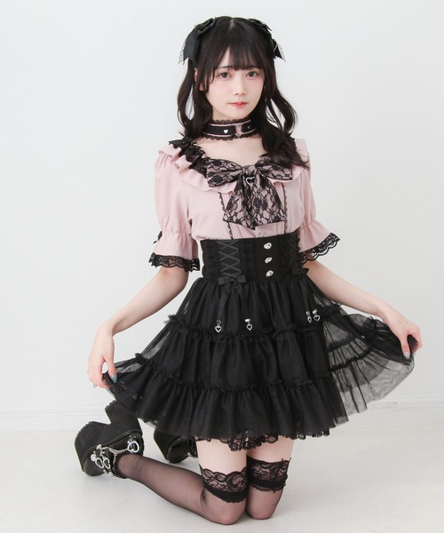 DearMyLove(ディアマイラブ)の「ウエストレースアップフリルギャザーチュールスカート(スカート・レディース・ホワイト/ブラック・MEDIUM/3L/LARGE)」の16枚目の写真