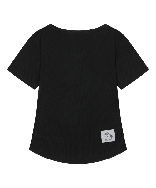 COIRIS(コイリス)の「アリナボタン クロップクルミ 半袖Tシャツ (4カラー)(Tシャツ/カットソー・レディース・ホワイト/チャコールグレー/ブラック/ベージュ・FREE)」の22枚目の写真