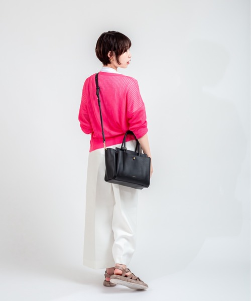 LORISTELLA(ロリステッラ)の「【LORISTELLA/ロリステッラ】2WAY レザーハンドバッグ イタリア製 ELLIE(ショルダーバッグ・レディース・ベージュ系その他/ブラック・FREE)」の9枚目の写真