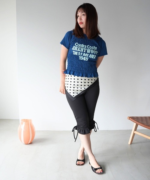 SANSeLF(サンセルフ)の「【SANSeLF】ロゴプリントシャーリングTシャツ sawk26s001(Tシャツ/カットソー・レディース・ネイビー/ライトブラック/ホワイト・FREE)」の20枚目の写真