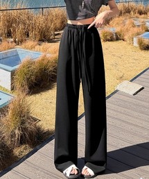 ウエストドロスト スウェットデニムパンツ