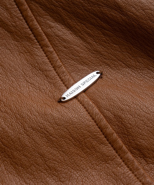 MAISON SPECIAL（メゾンスペシャル）の「Faux Leather Hoodie Parka/フェイクレザーフーディパーカー（ブルゾン・レディース・ブラック/キャメル/アイボリー・FREE）」の16枚目の写真