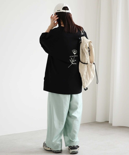 zena（ジェナ）の「線画フラワーバックロゴプリントTEE（Tシャツ/カットソー・レディース・オフホワイト/ブラック・FREE）」の12枚目の写真