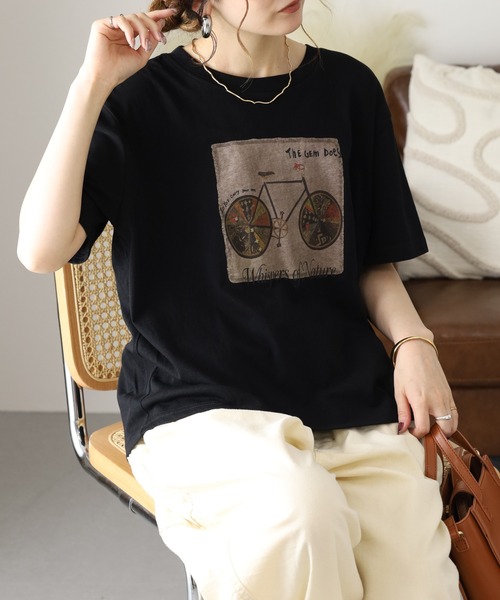 FUNALIVE(ファンアライブ)の「je crois soi プリント カットソー 半袖(Tシャツ/カットソー・レディース・ワイン/ブラック/オレンジ/ネイビー・FREE)」の17枚目の写真