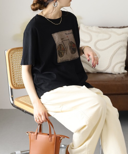 FUNALIVE(ファンアライブ)の「je crois soi プリント カットソー 半袖(Tシャツ/カットソー・レディース・ワイン/ブラック/オレンジ/ネイビー・FREE)」の18枚目の写真