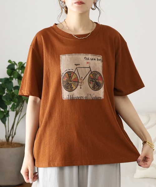 FUNALIVE(ファンアライブ)の「je crois soi プリント カットソー 半袖(Tシャツ/カットソー・レディース・ワイン/ブラック/オレンジ/ネイビー・FREE)」の11枚目の写真