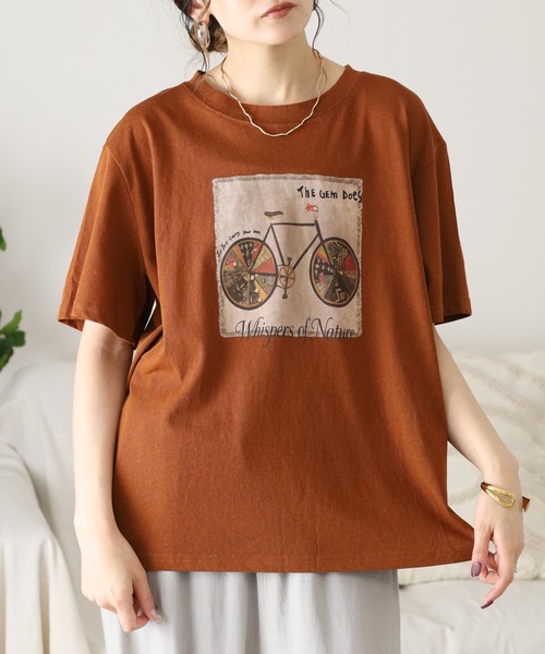 FUNALIVE(ファンアライブ)の「je crois soi プリント カットソー 半袖(Tシャツ/カットソー・レディース・ワイン/ブラック/オレンジ/ネイビー・FREE)」の5枚目の写真