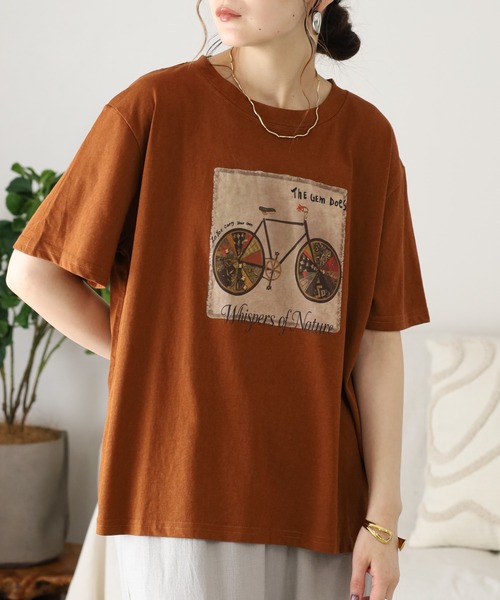 FUNALIVE(ファンアライブ)の「je crois soi プリント カットソー 半袖(Tシャツ/カットソー・レディース・ワイン/ブラック/オレンジ/ネイビー・FREE)」の6枚目の写真