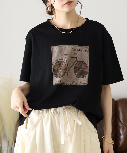 FUNALIVE(ファンアライブ)の「je crois soi プリント カットソー 半袖(Tシャツ/カットソー・レディース・ワイン/ブラック/オレンジ/ネイビー・FREE)」の19枚目の写真