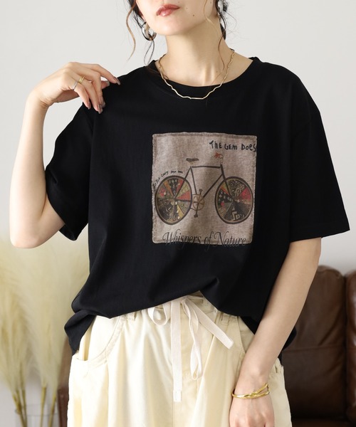 FUNALIVE(ファンアライブ)の「je crois soi プリント カットソー 半袖(Tシャツ/カットソー・レディース・ワイン/ブラック/オレンジ/ネイビー・FREE)」の20枚目の写真