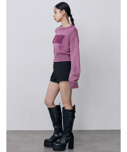 MURUA(ムルーア)の「ワイドベルトマイクロショートパンツ(その他パンツ・レディース・ブラック/グレー・2/1)」の14枚目の写真