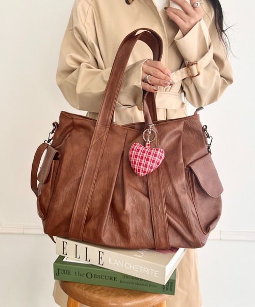 wears(ウェアーズ)の「【A4収納可】2WAY PUボストンバッグ ショルダーバッグ(ショルダーバッグ・レディース・アイボリー/ブラウン/ブラック・FREE)」の20枚目の写真