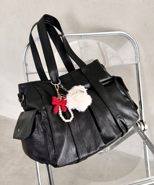 wears(ウェアーズ)の「【A4収納可】2WAY PUボストンバッグ ショルダーバッグ(ショルダーバッグ・レディース・アイボリー/ブラウン/ブラック・FREE)」の21枚目の写真