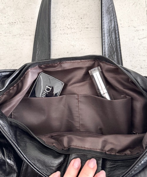 wears(ウェアーズ)の「【A4収納可】2WAY PUボストンバッグ ショルダーバッグ(ショルダーバッグ・レディース・アイボリー/ブラウン/ブラック・FREE)」の13枚目の写真
