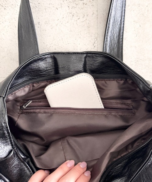 wears(ウェアーズ)の「【A4収納可】2WAY PUボストンバッグ ショルダーバッグ(ショルダーバッグ・レディース・アイボリー/ブラウン/ブラック・FREE)」の12枚目の写真