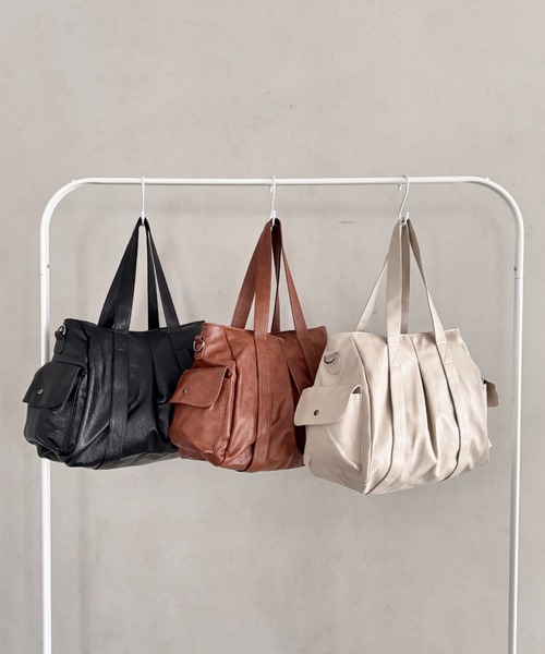 wears(ウェアーズ)の「【A4収納可】2WAY PUボストンバッグ ショルダーバッグ(ショルダーバッグ・レディース・アイボリー/ブラウン/ブラック・FREE)」の16枚目の写真