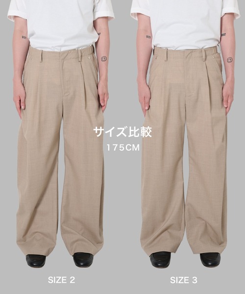 CONZ(コンズ)の「curve leg trousers summer fades(スラックス・メンズ・ベージュ/ホワイト/チャコールグレー/ブラック・1/2/3/4)」の5枚目の写真