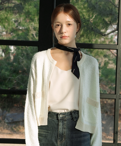 VLETI(ブレッティ)の「Open Pocket Knit Cardigan (Ivory)(カーディガン/ボレロ・レディース・アイボリー・FREE)」の2枚目の写真